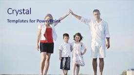  Presentation with childrens hands - Presentation theme enhanced with happy young family have fun background and a  colored foreground