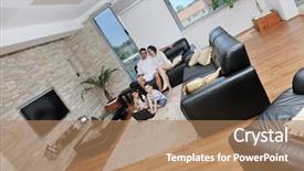  Presentation with fun - Amazing slides having happy young family have fun backdrop and a coral colored foreground