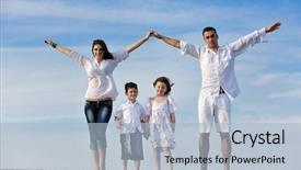  Presentation with childrens hands - Amazing slides having happy young family have fun backdrop and a  colored foreground