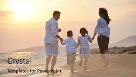  Presentation with healthy lifestyle - Audience pleasing PPT layouts consisting of happy young family have fun backdrop and a coral colored foreground