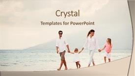  Presentation with sunset beach - Cool new PPT layouts with happy young family having fun backdrop and a lemonade colored foreground