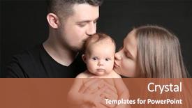  Presentation with black family - Slide deck consisting of happy young family holding newborn background and a  colored foreground