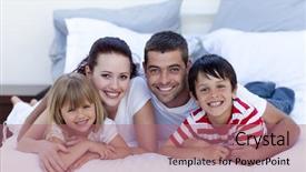  Presentation with bed - PPT theme featuring man holding flowers close-up background and a dark gray colored foreground