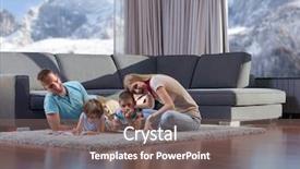  Presentation with family playing board game - Presentation with happy young family playing together background and a gray colored foreground