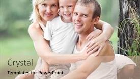  Presentation with family day - Presentation theme with happy young family spending time outdoor on a summer day focus on the man background and a lemonade colored foreground