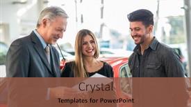  Presentation with family talking - Slides enhanced with happy-young-family-talking background and a  colored foreground