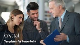  Presentation with family talking - Slide set with happy-young-family-talking background and a wine colored foreground