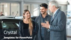  Presentation with family talking - Presentation theme enhanced with happy-young-family-talking background and a tawny brown colored foreground