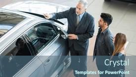  Presentation with family talking - Slide set having happy-young-family-talking background and a ocean colored foreground