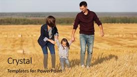  Presentation with happy new year 2022 - Slide deck featuring happy young family with 2 background and a yellow colored foreground