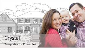  Presentation with happy baby - Theme having happy young family with baby background and a light gray colored foreground