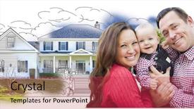  Presentation with happy baby - Audience pleasing slide deck consisting of happy young family with baby backdrop and a  colored foreground