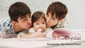  Presentation with baby book - Audience pleasing slide deck consisting of happy-young-family backdrop and a lemonade colored foreground