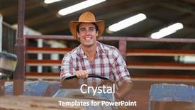  Presentation with farming irrigation canals tractor - Amazing presentation having happy young farmer driving tractor backdrop and a tawny brown colored foreground