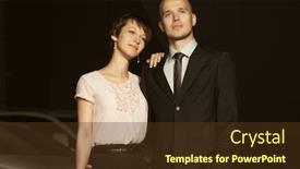  Presentation with black man fashion - Presentation having happy-young-fashion-couple-walking background and a tawny brown colored foreground