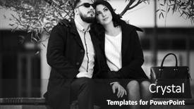  Presentation with black man fashion - Beautiful slides featuring happy-young-fashion-couple backdrop and a dark gray colored foreground