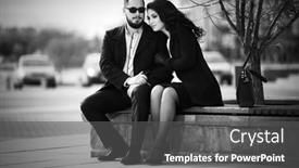  Presentation with black man fashion - Amazing slide deck having happy-young-fashion-couple backdrop and a dark gray colored foreground