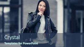  Presentation with fashion handbag - Amazing PPT layouts having happy-young-fashion-woman backdrop and a ocean colored foreground