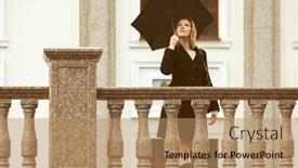  Presentation with black female - Theme enhanced with happy-young-fashion-woman background and a coral colored foreground