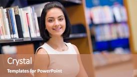  Presentation with student - Audience pleasing presentation consisting of happy young female student sudying backdrop and a  colored foreground