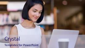  Presentation with library - Audience pleasing PPT layouts consisting of happy young female student sudying backdrop and a  colored foreground