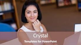  Presentation with female college student uti - Beautiful PPT layouts featuring happy young female student sudying backdrop and a  colored foreground