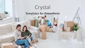  Presentation with scrolling - PPT theme enhanced with happy-young-female background and a light gray colored foreground