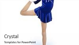  Presentation with figure skating - PPT theme enhanced with happy young girl figure skating isolated background and a white colored foreground
