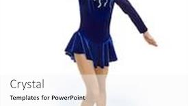  Presentation with figure skating - Colorful theme enhanced with happy young girl figure skating show thumb up isolated backdrop and a white colored foreground