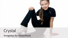  Presentation with figure skating - Slide deck having happy young girl figure skating background and a white colored foreground