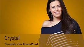  Presentation with color - Amazing slides having happy young girl on color backdrop and a  colored foreground