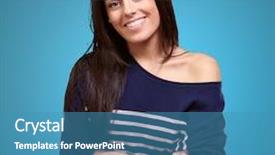  Presentation with color - Cool new PPT theme with happy young girl on color backdrop and a teal colored foreground