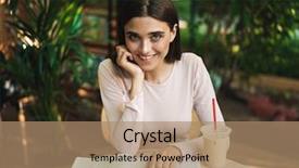  Presentation with smoothies - Cool new presentation with happy young girl reading magazine backdrop and a coral colored foreground