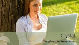  Presentation with time - Slides enhanced with field study - happy young girl spending time background and a mint green colored foreground