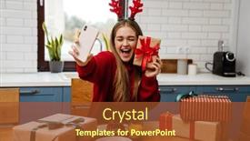  Presentation with happy young student girl holding - Cool new slides with happy-young-girl-wearing-pajamas backdrop and a tawny brown colored foreground