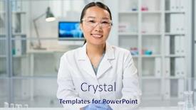  Presentation with raw meat - Amazing presentation design having happy-young-gloved-asian-female backdrop and a sky blue colored foreground