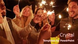  Presentation with happy birthday - Beautiful PPT theme featuring happy-young-intercultural-friends backdrop and a tawny brown colored foreground