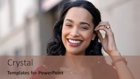  Presentation with beautiful hispanic woman - Presentation theme with happy-young-latin-beautiful-woman background and a  colored foreground