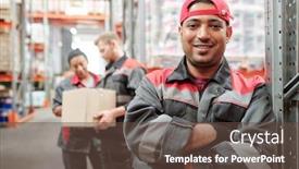  Presentation with latino - Colorful presentation theme enhanced with happy-young-latino-man backdrop and a tawny brown colored foreground