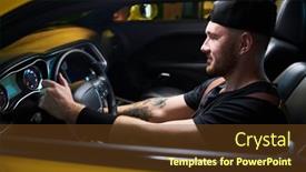  Presentation with black man - PPT layouts featuring happy-young-man-in-black background and a tawny brown colored foreground