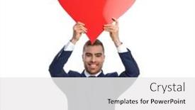  Presentation with navy blue - Amazing PPT theme having happy-young-man-in-elegant backdrop and a white colored foreground