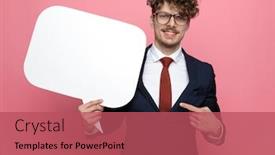  Presentation with navy blue - Presentation design having happy-young-man-in-navy background and a red colored foreground