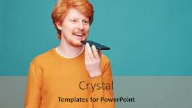  Presentation with blue orange - Cool new presentation design with happy-young-man-in-orange backdrop and a gold colored foreground