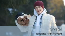  Presentation with recreation - Presentation design featuring happy-young-man-in-warm background and a light blue colored foreground