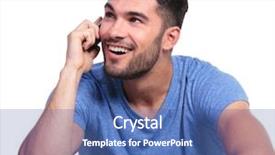  Presentation with young man on the phone - Audience pleasing theme consisting of milk chocolate hearts background valentines backdrop and a tawny brown colored foreground