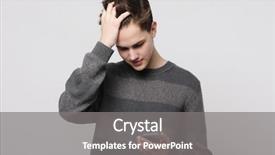  Presentation with sms - Theme having happy young man typing sms background and a gray colored foreground