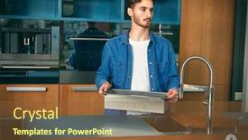  Presentation with kitchen furniture - Amazing presentation theme having happy-young-man backdrop and a tawny brown colored foreground
