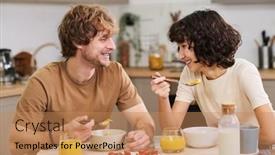  Presentation with wife - PPT layouts having happy-young-man background and a coral colored foreground