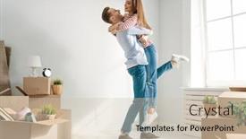  Presentation with married - Slide deck consisting of happy-young-married-couple background and a soft green colored foreground