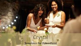  Presentation with married - Theme featuring happy-young-married-lesbian-couple background and a yellow colored foreground